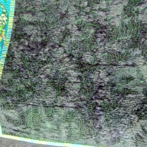 Flannel Square Quilt Blanket mermaid, seaweed, polka dot, fish fun unique design - Picture 6 of 14